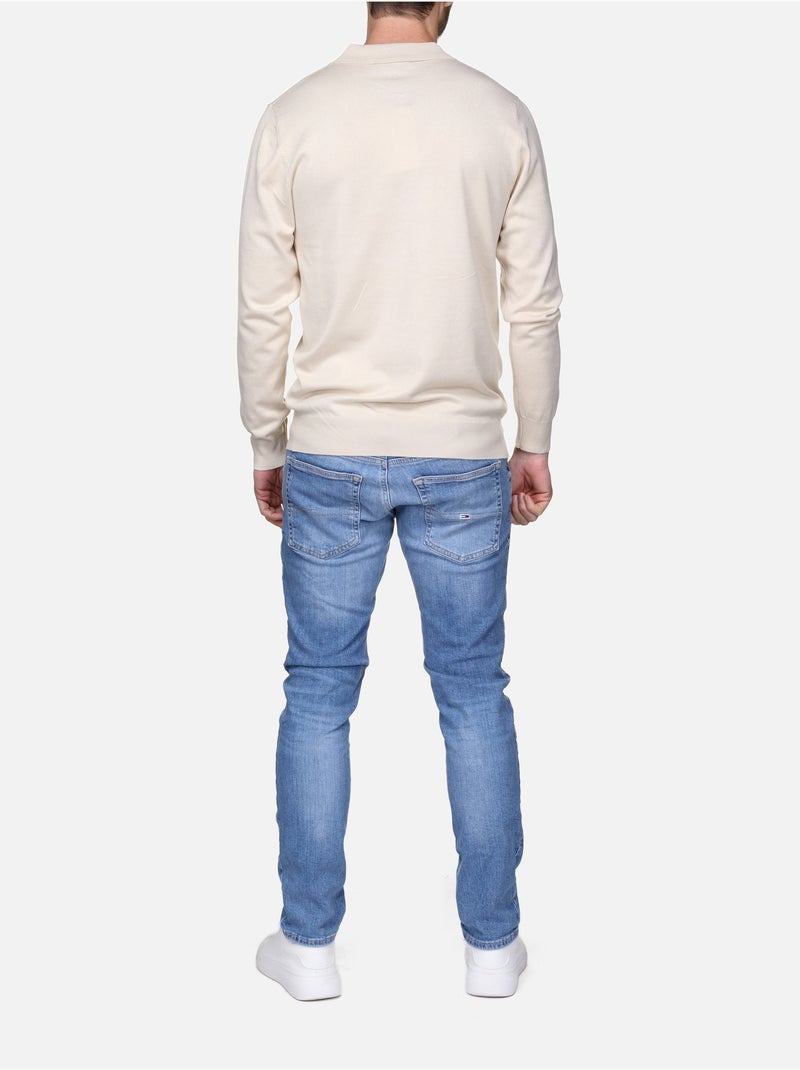 Jersey de vestir con cuello polo y cremallera - Frilivin Crema - Kiabi