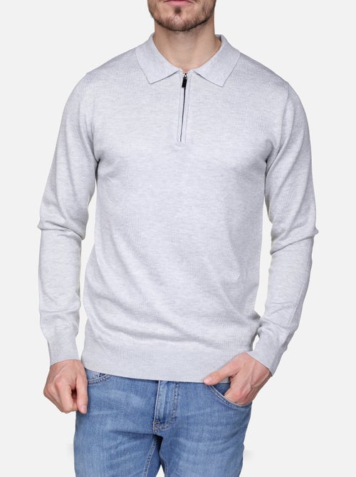 Jersey de vestir con cuello polo y cremallera - Frilivin - Kiabi Jersey de vestir con cuello polo y cremallera - Frilivin - Kiabi