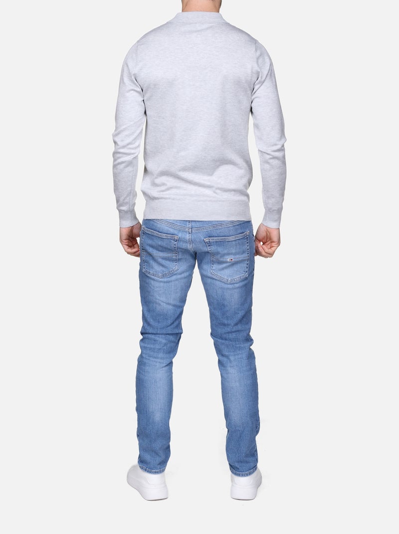 Jersey de vestir con cuello polo y cremallera - Frilivin Gris - Kiabi