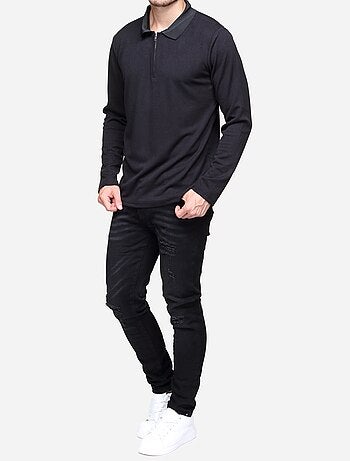 Jersey de vestir con cuello polo y cremallera - Frilivin