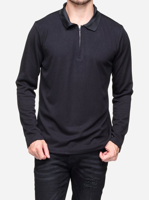 Jersey de vestir con cuello polo y cremallera - Frilivin - Kiabi