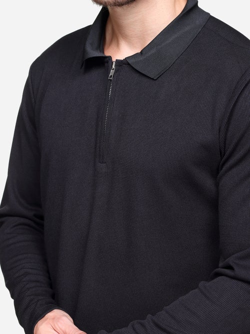 Jersey de vestir con cuello polo y cremallera - Frilivin - Kiabi