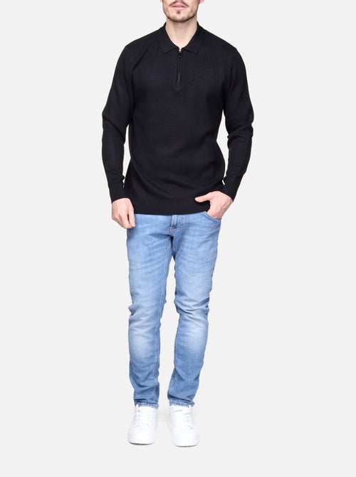 Jersey de vestir con cuello polo y cremallera - Frilivin - Kiabi
