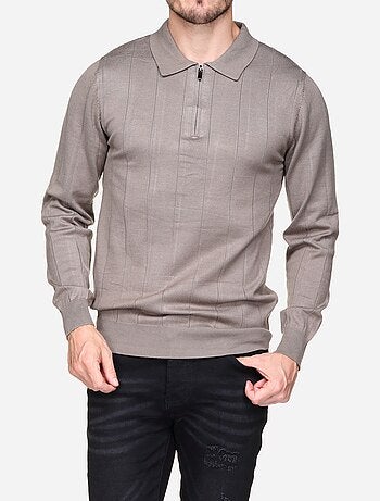 Jersey de vestir con cuello polo y cremallera - Frilivin