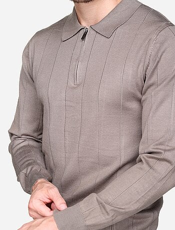 Jersey de vestir con cuello polo y cremallera - Frilivin