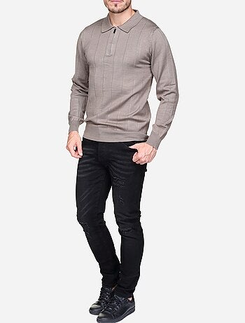 Jersey de vestir con cuello polo y cremallera - Frilivin