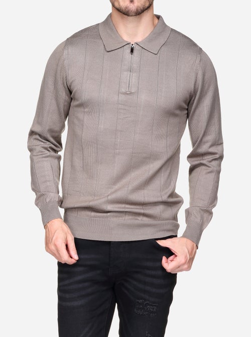 Jersey de vestir con cuello polo y cremallera - Frilivin - Kiabi Jersey de vestir con cuello polo y cremallera - Frilivin - Kiabi