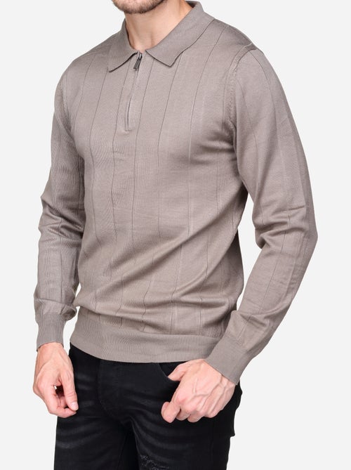 Jersey de vestir con cuello polo y cremallera - Frilivin - Kiabi Jersey de vestir con cuello polo y cremallera - Frilivin - Kiabi