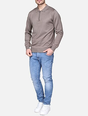 Jersey de vestir con cuello polo y cremallera - Frilivin