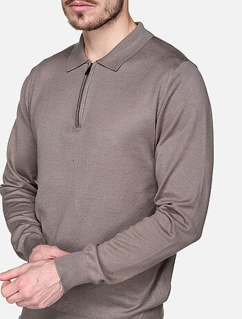 Jersey de vestir con cuello polo y cremallera - Frilivin