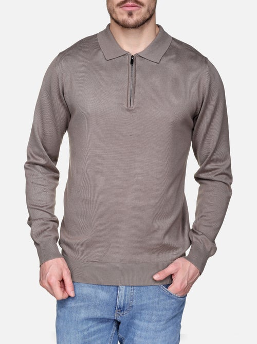 Jersey de vestir con cuello polo y cremallera - Frilivin - Kiabi Jersey de vestir con cuello polo y cremallera - Frilivin - Kiabi