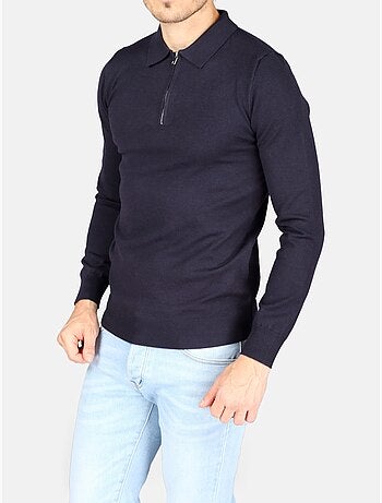 Jersey de vestir con cuello polo y cremallera - Kenzarro