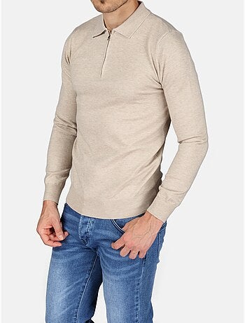 Jersey de vestir con cuello polo y cremallera - Kenzarro