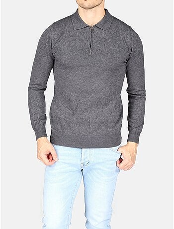 Jersey de vestir con cuello polo y cremallera - Kenzarro