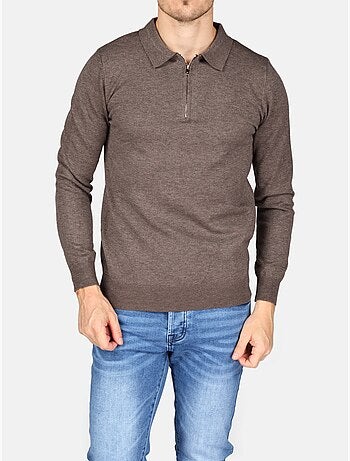 Jersey de vestir con cuello polo y cremallera - Kenzarro
