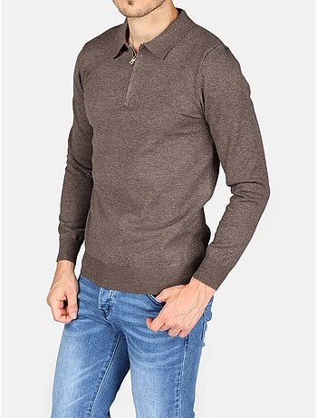 Jersey de vestir con cuello polo y cremallera - Kenzarro