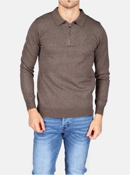 Jersey de vestir con cuello polo y cremallera - Kenzarro - Kiabi Jersey de vestir con cuello polo y cremallera - Kenzarro - Kiabi