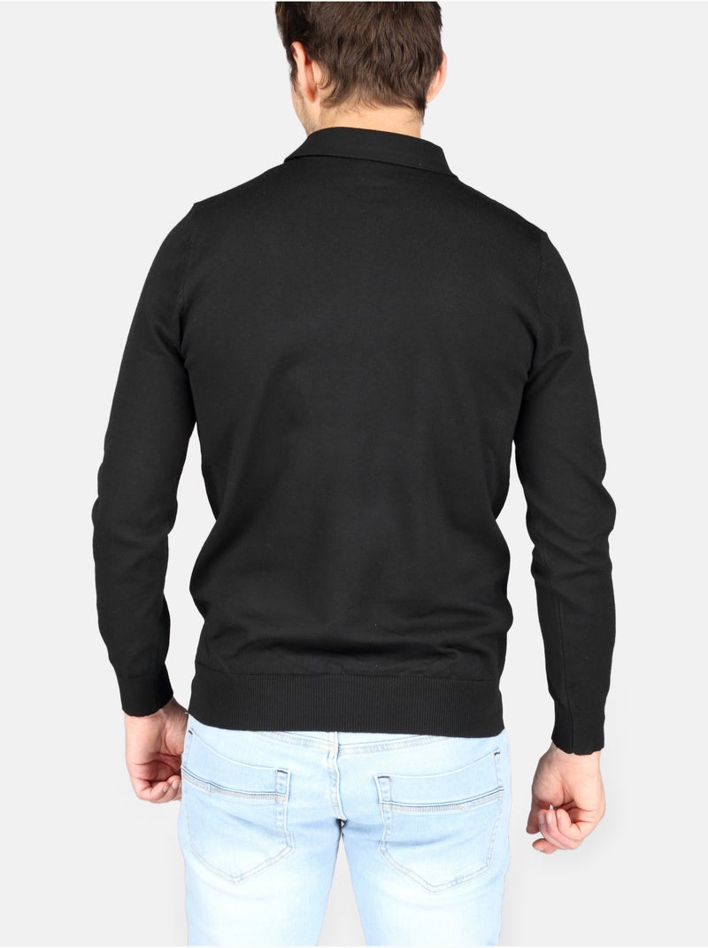 Jersey de vestir con cuello polo y cremallera - Kenzarro Negro - Kiabi