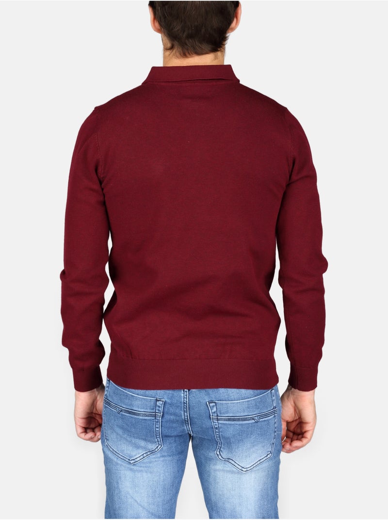 Jersey de vestir con cuello polo y cremallera - Kenzarro Rojo - Kiabi