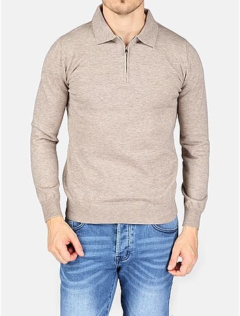 Jersey de vestir con cuello polo y cremallera - Kenzarro