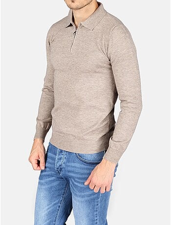 Jersey de vestir con cuello polo y cremallera - Kenzarro