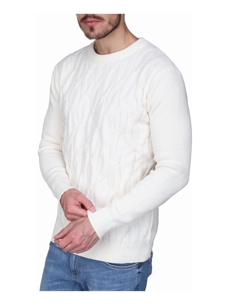 Jersey de vestir con punto trenzado - Kenzarro Blanco - Kiabi