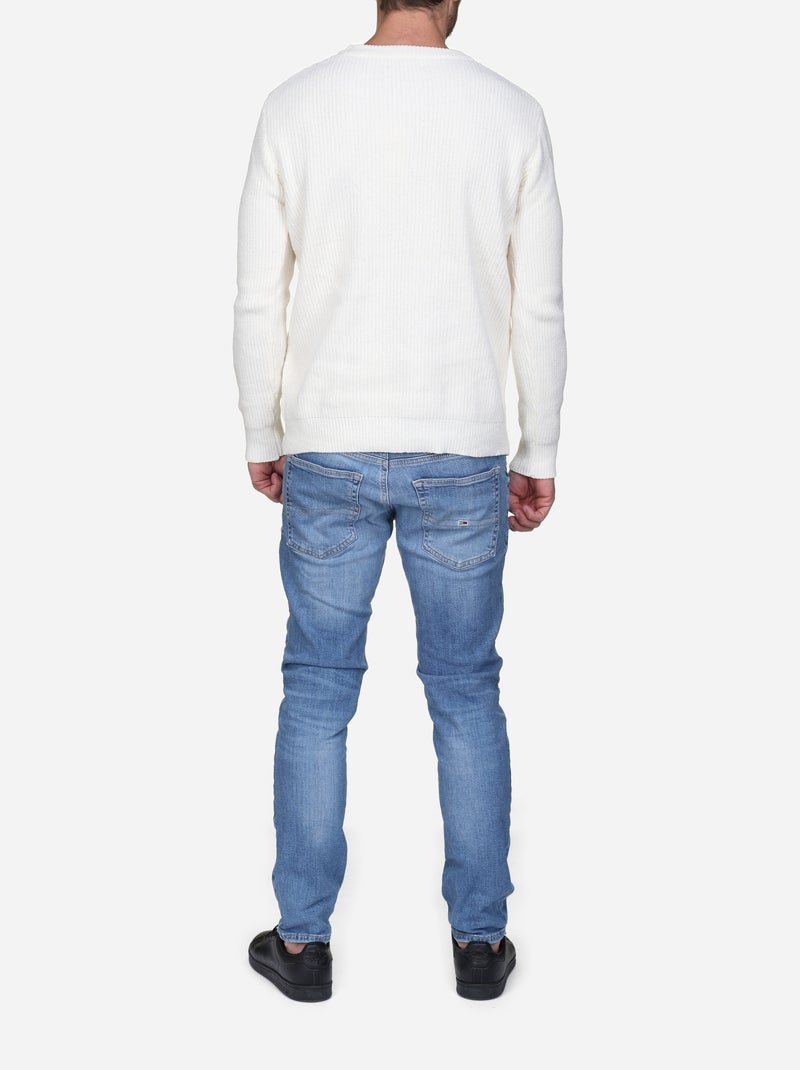 Jersey de vestir con punto trenzado - Kenzarro Blanco - Kiabi