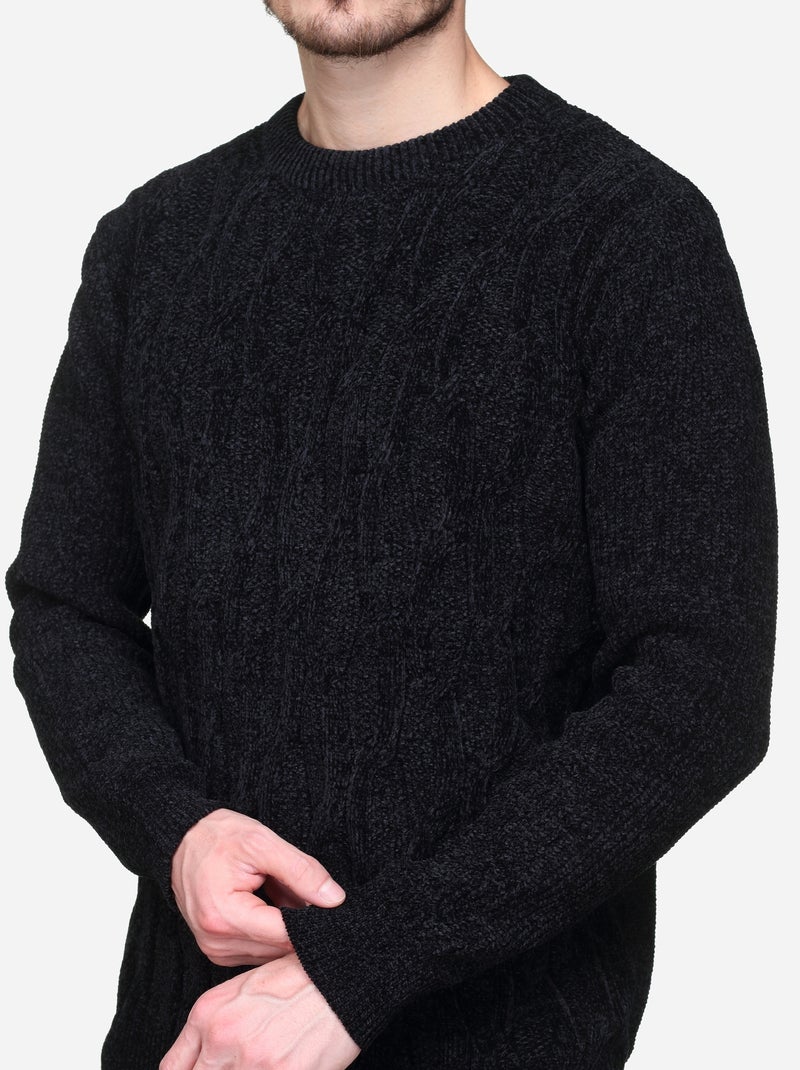 Jersey de vestir con punto trenzado - Kenzarro Negro - Kiabi