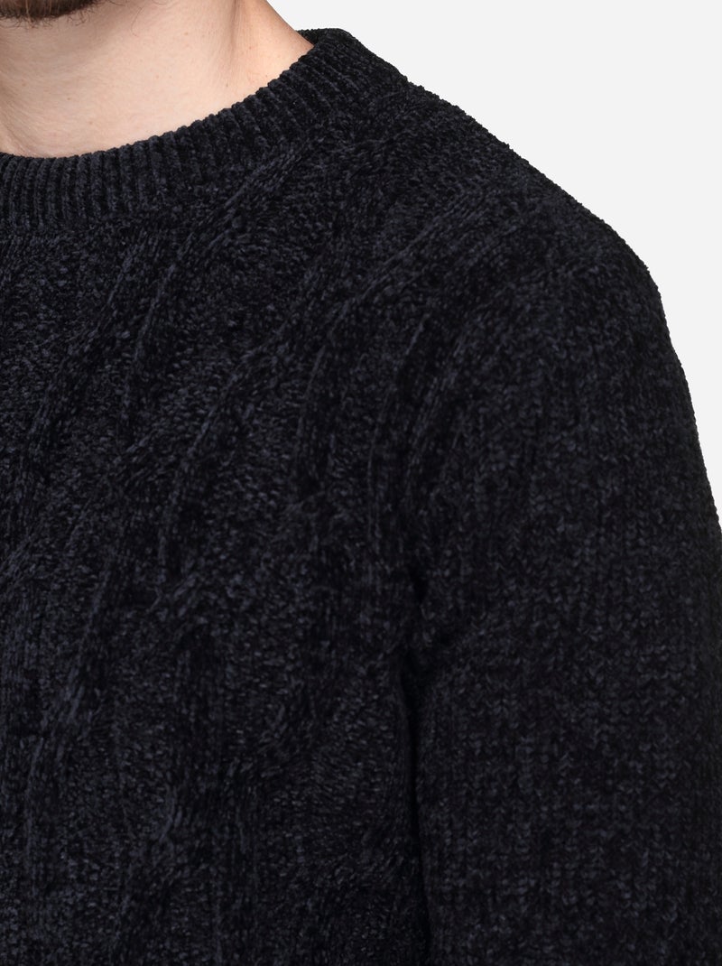 Jersey de vestir con punto trenzado - Kenzarro Negro - Kiabi
