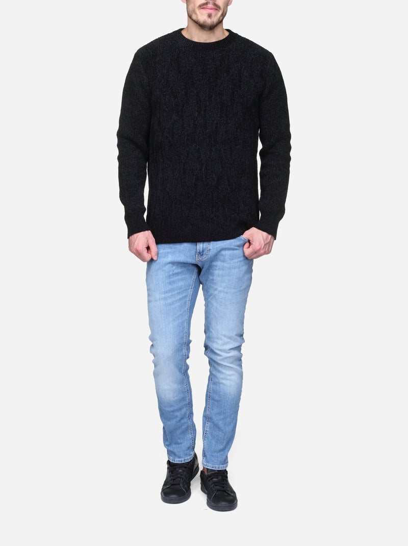 Jersey de vestir con punto trenzado - Kenzarro Negro - Kiabi