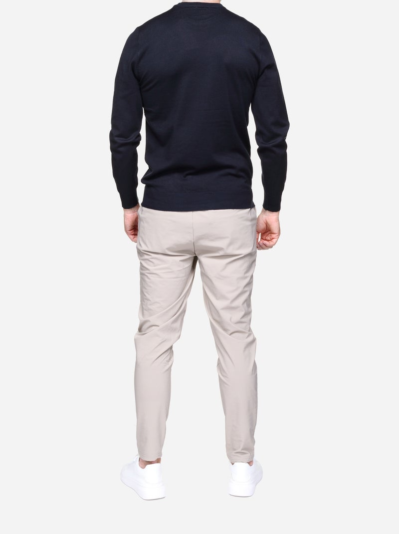 Jersey de vestir de cuello redondo - Frilivin Azul oscuro - Kiabi