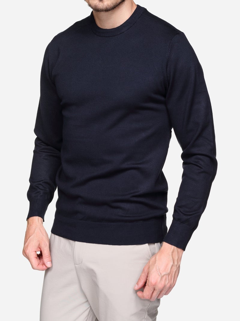 Jersey de vestir de cuello redondo - Frilivin Azul oscuro - Kiabi