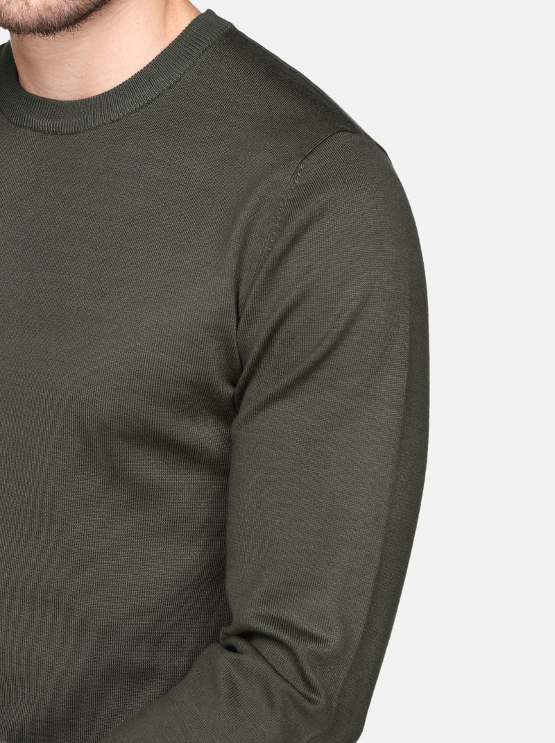 Jersey de vestir de cuello redondo - Frilivin Caqui - Kiabi