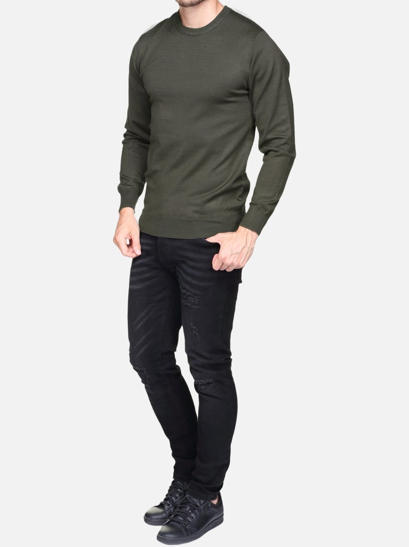 Jersey de vestir de cuello redondo - Frilivin Caqui - Kiabi