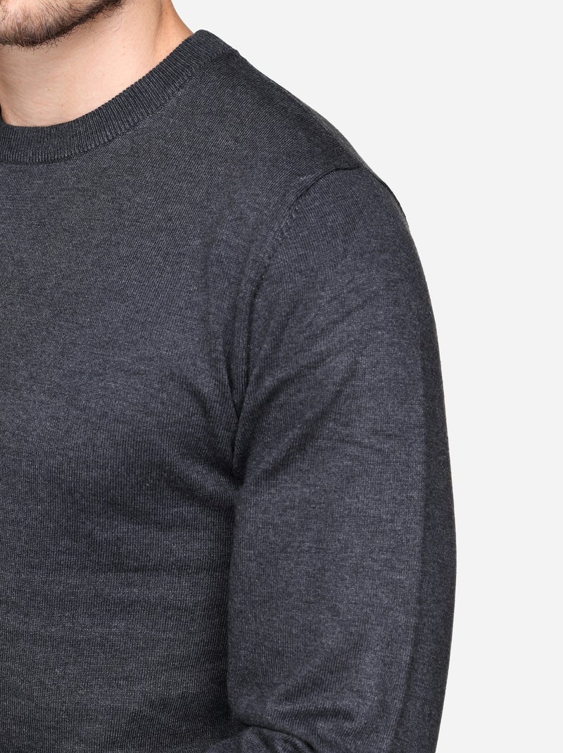 Jersey de vestir de cuello redondo - Frilivin Gris oscuro - Kiabi