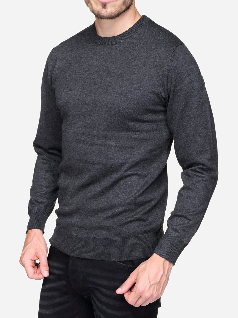 Jersey de vestir de cuello redondo - Frilivin Gris oscuro - Kiabi