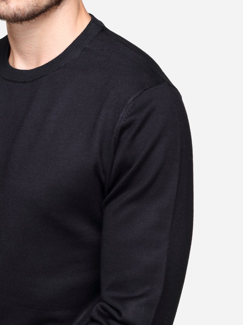 Jersey de vestir de cuello redondo - Frilivin Negro - Kiabi