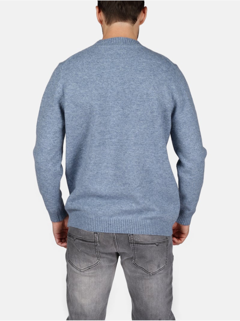 Jersey de vestir de cuello redondo - Kenzarro Azul - Kiabi