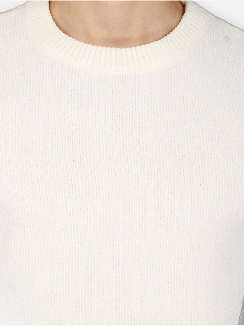 Jersey de vestir de cuello redondo - Kenzarro Blanco - Kiabi
