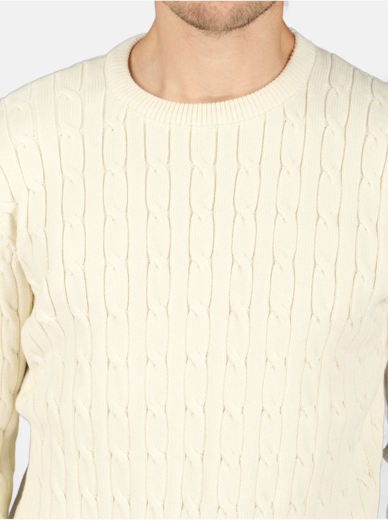 Jersey de vestir de cuello redondo - Kenzarro Blanco - Kiabi