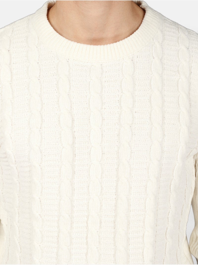 Jersey de vestir de cuello redondo - Kenzarro Blanco - Kiabi