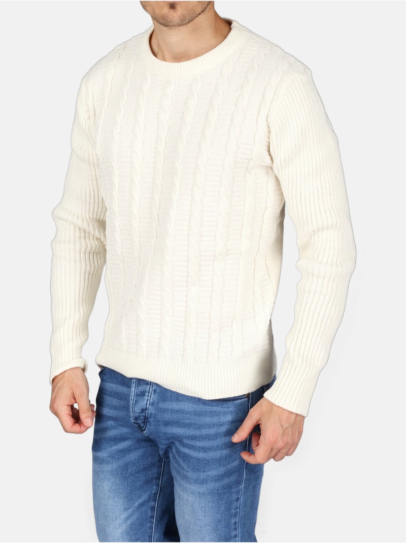 Jersey de vestir de cuello redondo - Kenzarro Blanco - Kiabi