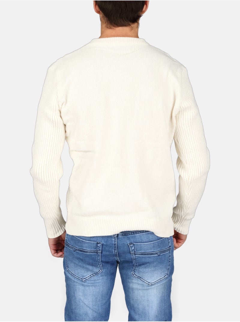 Jersey de vestir de cuello redondo - Kenzarro Blanco - Kiabi
