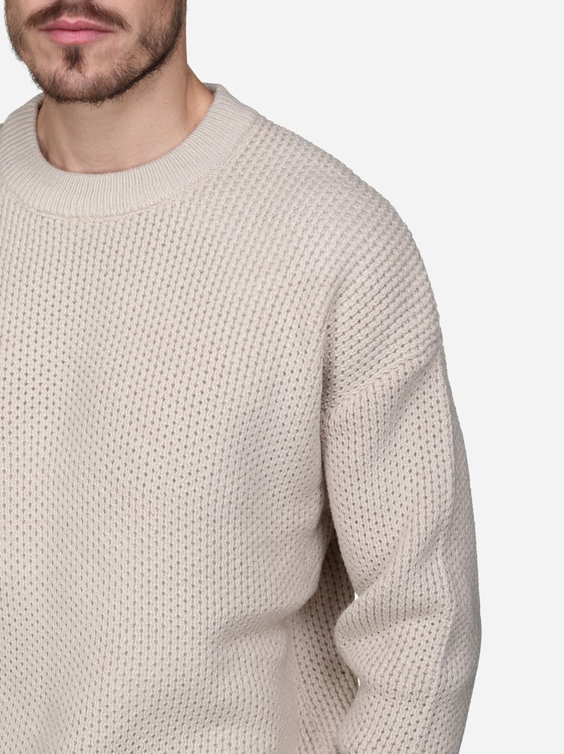Jersey de vestir de cuello redondo - Kenzarro Crema - Kiabi