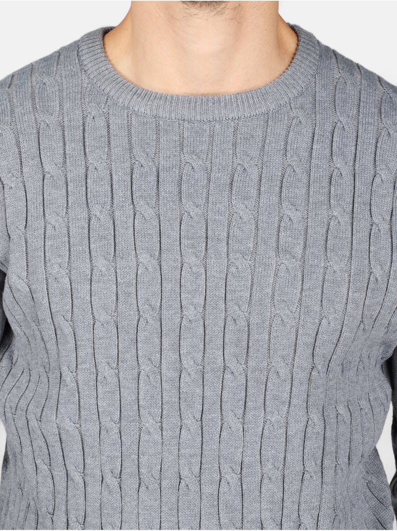 Jersey de vestir de cuello redondo - Kenzarro Gris - Kiabi