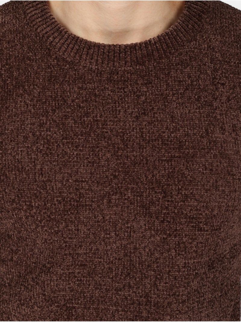 Jersey de vestir de cuello redondo - Kenzarro Marrón - Kiabi