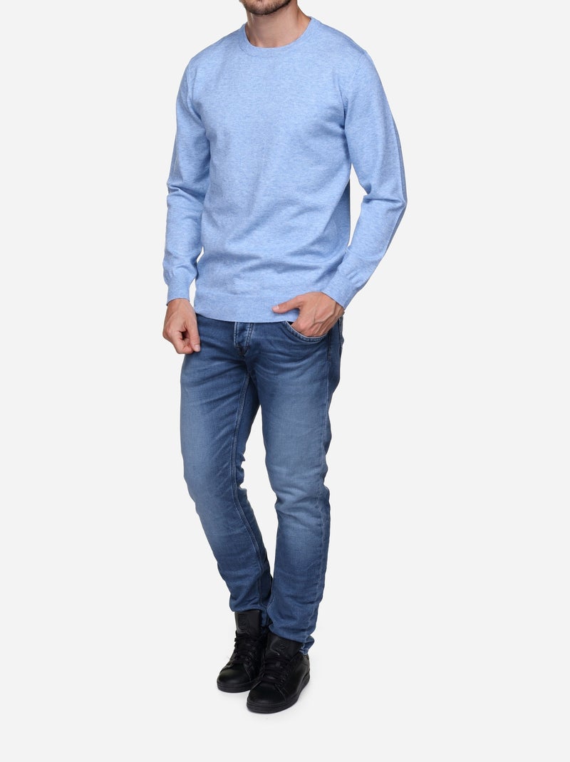 Jersey de vestir de cuello redondo - Yves Enzo Azul - Kiabi