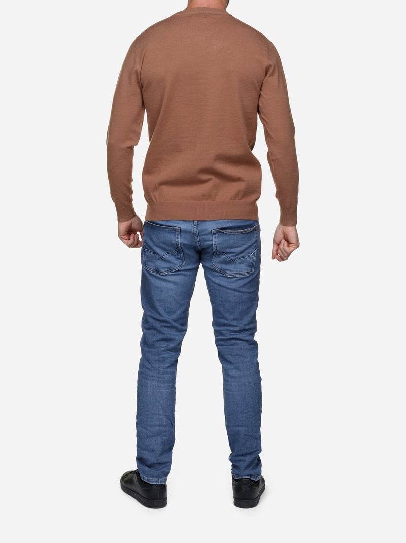 Jersey de vestir de cuello redondo - Yves Enzo Camel - Kiabi