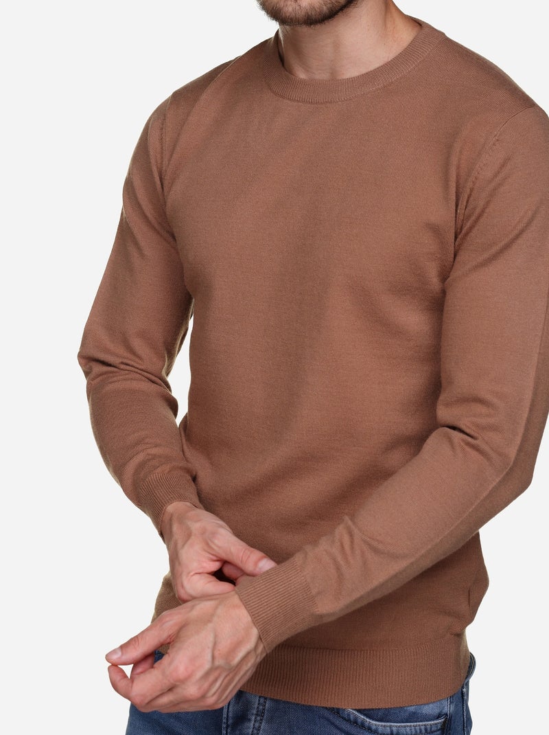 Jersey de vestir de cuello redondo - Yves Enzo Camel - Kiabi