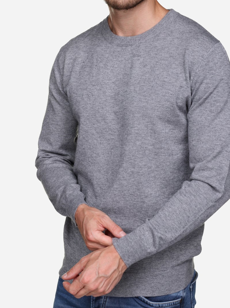 Jersey de vestir de cuello redondo - Yves Enzo Gris - Kiabi